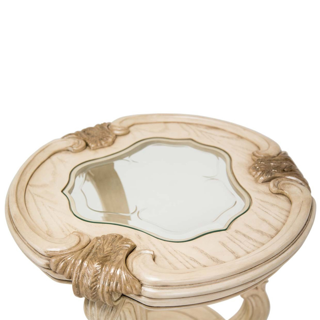 NR09222-201 Chair Side Table Champagne Platine De Royale Champagne Collection By Michael Amini