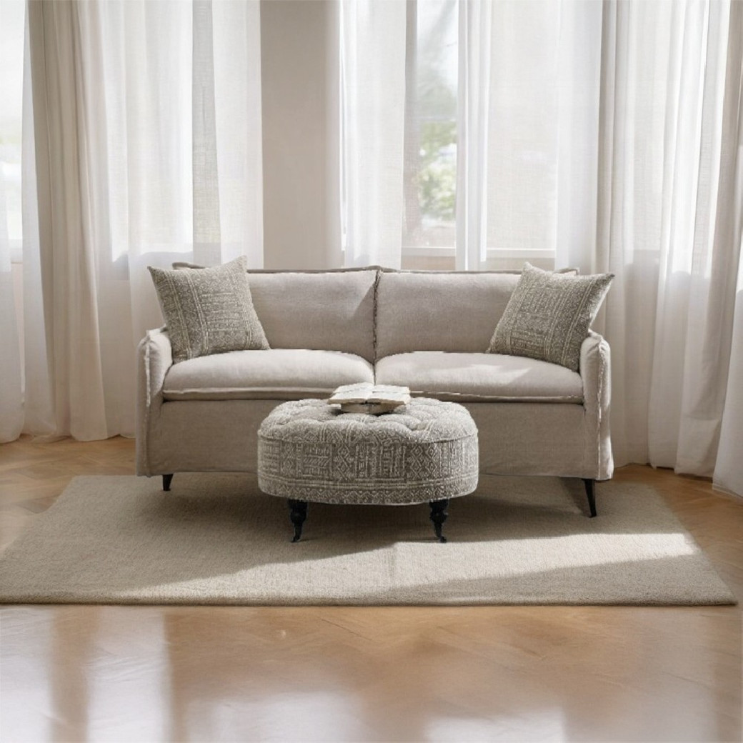 LV03080 2PC Sofa & Loveseat Beige Linen Upendo Collection By Acme Furniture