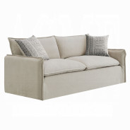 LV03080 2PC Sofa & Loveseat Beige Linen Upendo Collection By Acme Furniture