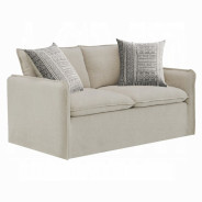 LV03080 2PC Sofa & Loveseat Beige Linen Upendo Collection By Acme Furniture