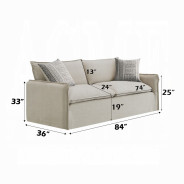 LV03080 2PC Sofa & Loveseat Beige Linen Upendo Collection By Acme Furniture