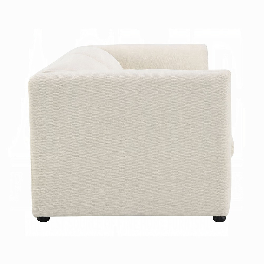 LV04550 2PC Sofa & Loveseat Boucle & Beige Linen Modern Style by Acme Furniture
