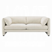 LV04550 2PC Sofa & Loveseat Boucle & Beige Linen Modern Style by Acme Furniture