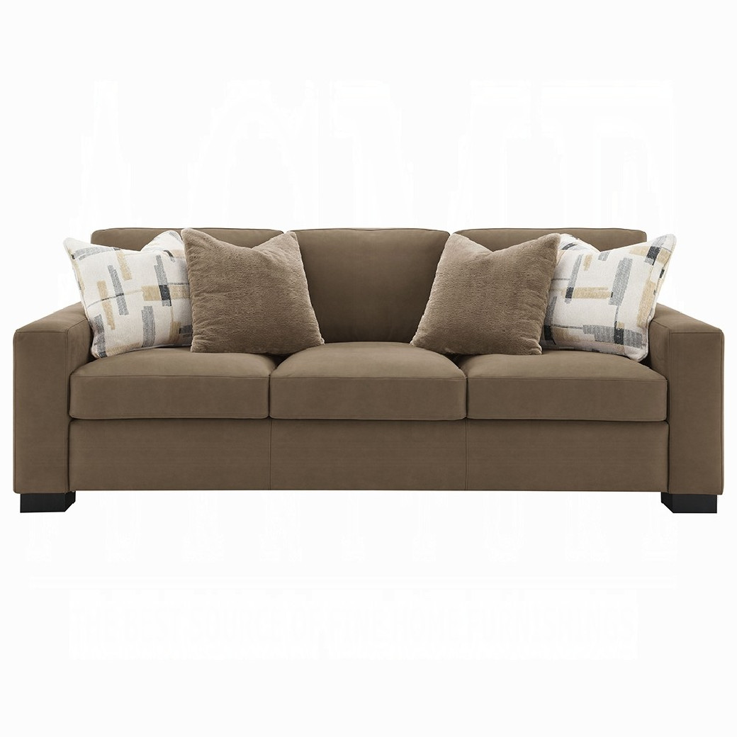 LV04530 2PC Sofa & Loveseat Brown Suede Fabric by Acme Furniture