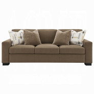 LV04530 2PC Sofa & Loveseat Brown Suede Fabric by Acme Furniture