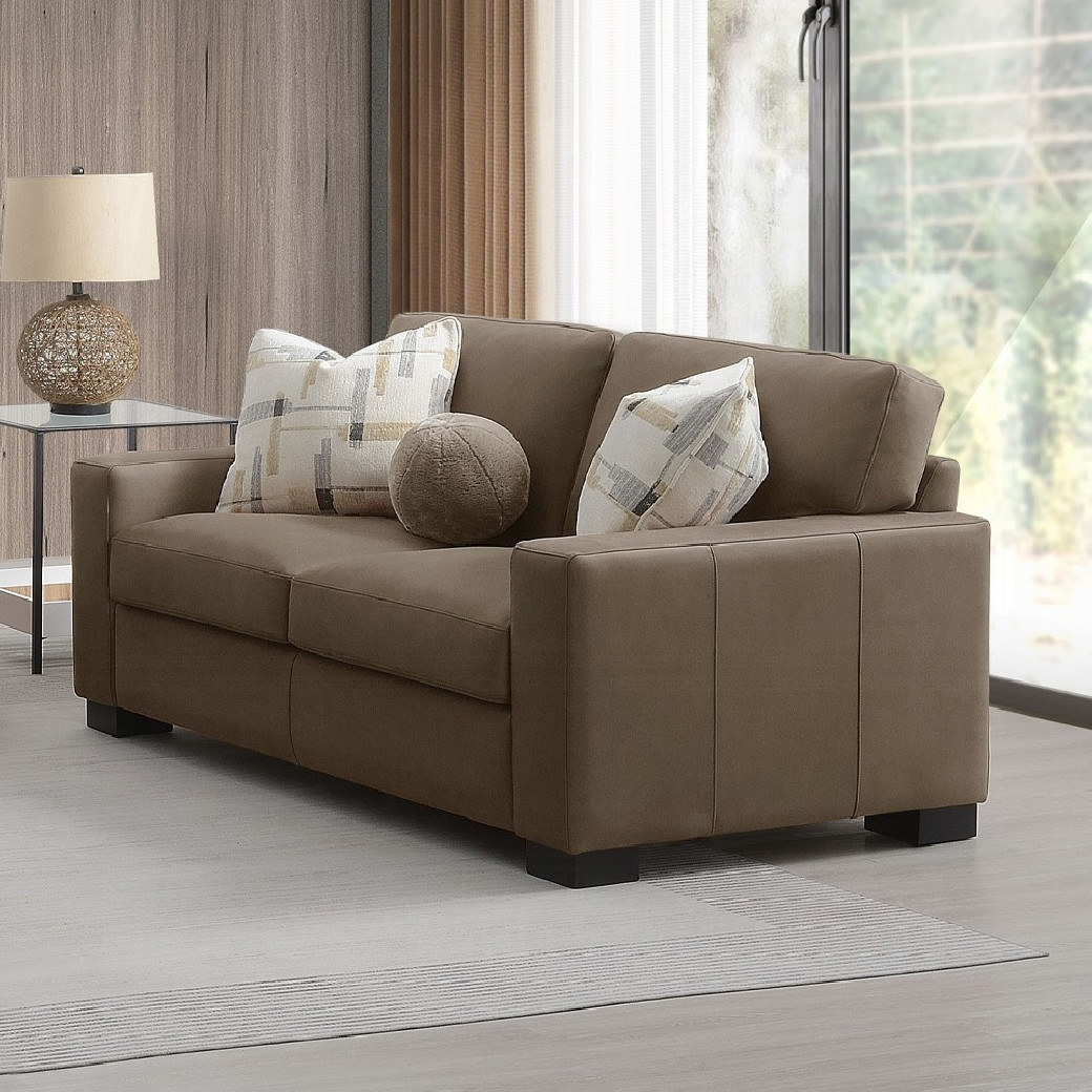 LV04530 2PC Sofa & Loveseat Brown Suede Fabric by Acme Furniture