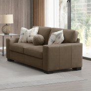 LV04530 2PC Sofa & Loveseat Brown Suede Fabric by Acme Furniture