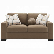LV04530 2PC Sofa & Loveseat Brown Suede Fabric by Acme Furniture