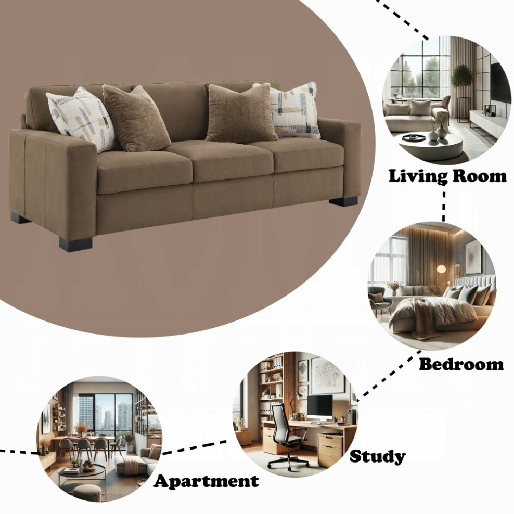 LV04530 2PC Sofa & Loveseat Brown Suede Fabric by Acme Furniture