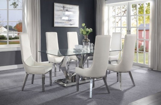 Gianna 7PC Dining Set Clear...
