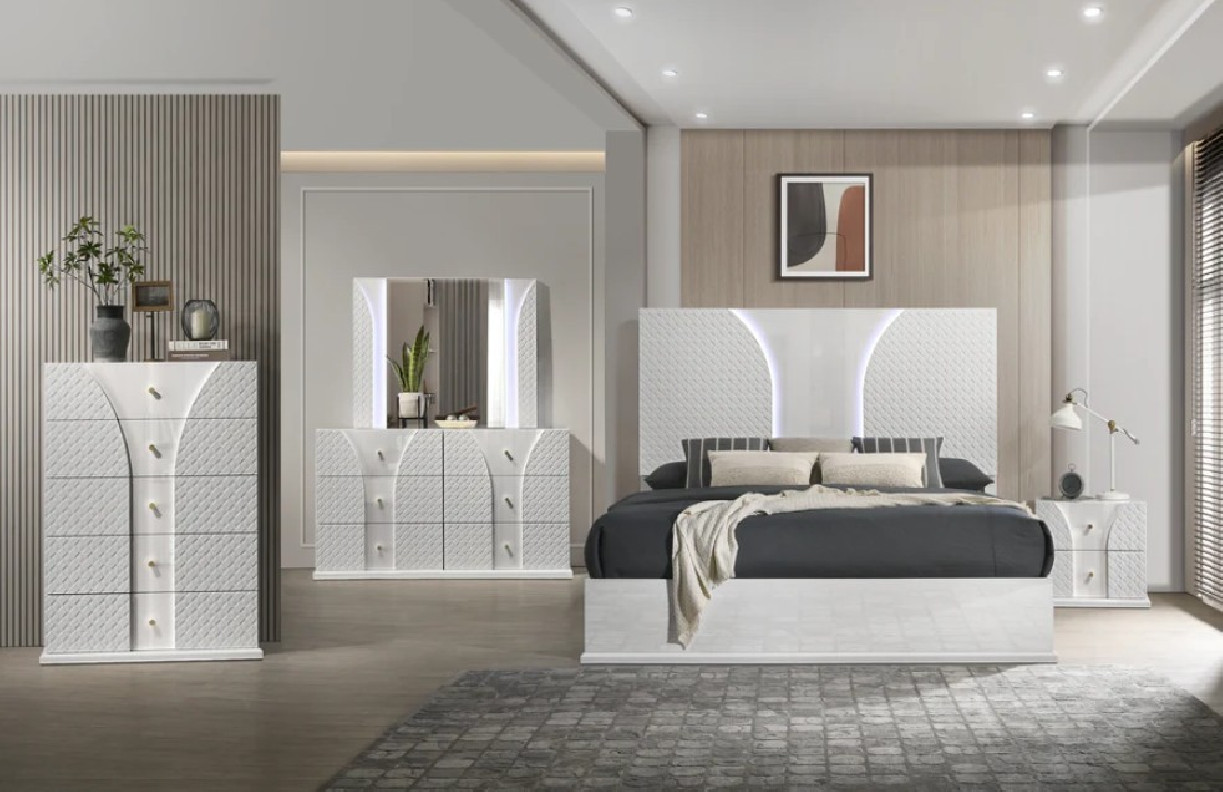 B999 5PC King Bedroom Set White Finish | McFerran Phoenix AZ