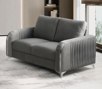 LV01710 2PC Sofa & Loveseat Gray Velvet Contemporary Style Wenona Collection By Acme Furniture