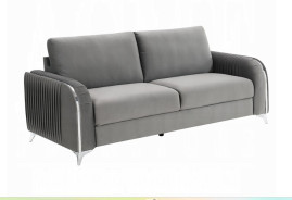 LV01710 2PC Sofa & Loveseat Gray Velvet Contemporary Style Wenona Collection By Acme Furniture