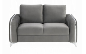 LV01710 2PC Sofa & Loveseat Gray Velvet Contemporary Style Wenona Collection By Acme Furniture