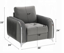 LV01710 2PC Sofa & Loveseat Gray Velvet Contemporary Style Wenona Collection By Acme Furniture