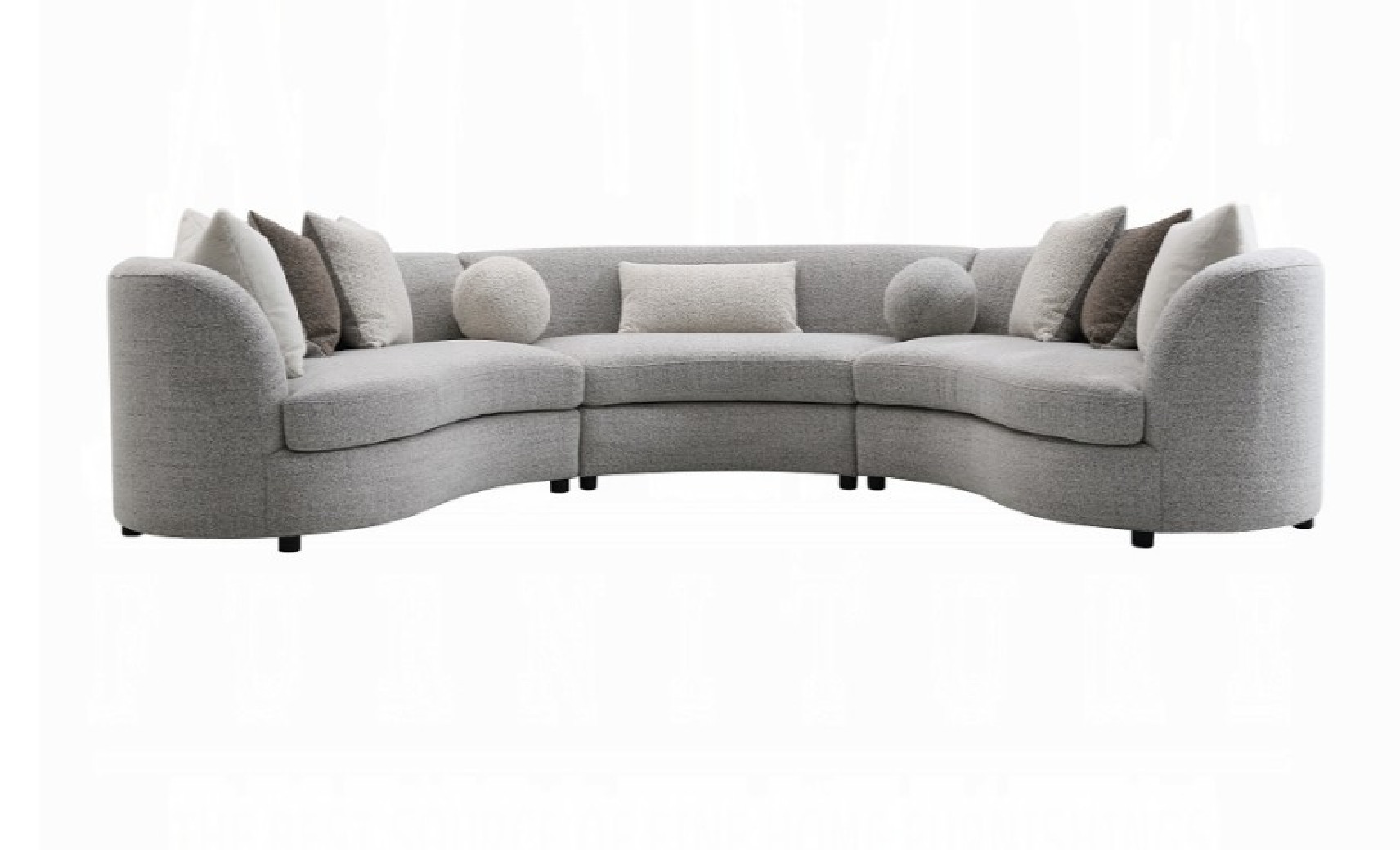 LV02541 Sectional Sofa w/9 Pillows Gray Boucle by Acme Furniture