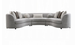 LV02541 Sectional Sofa w/9 Pillows Gray Boucle by Acme Furniture