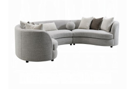 LV02541 Sectional Sofa w/9 Pillows Gray Boucle by Acme Furniture
