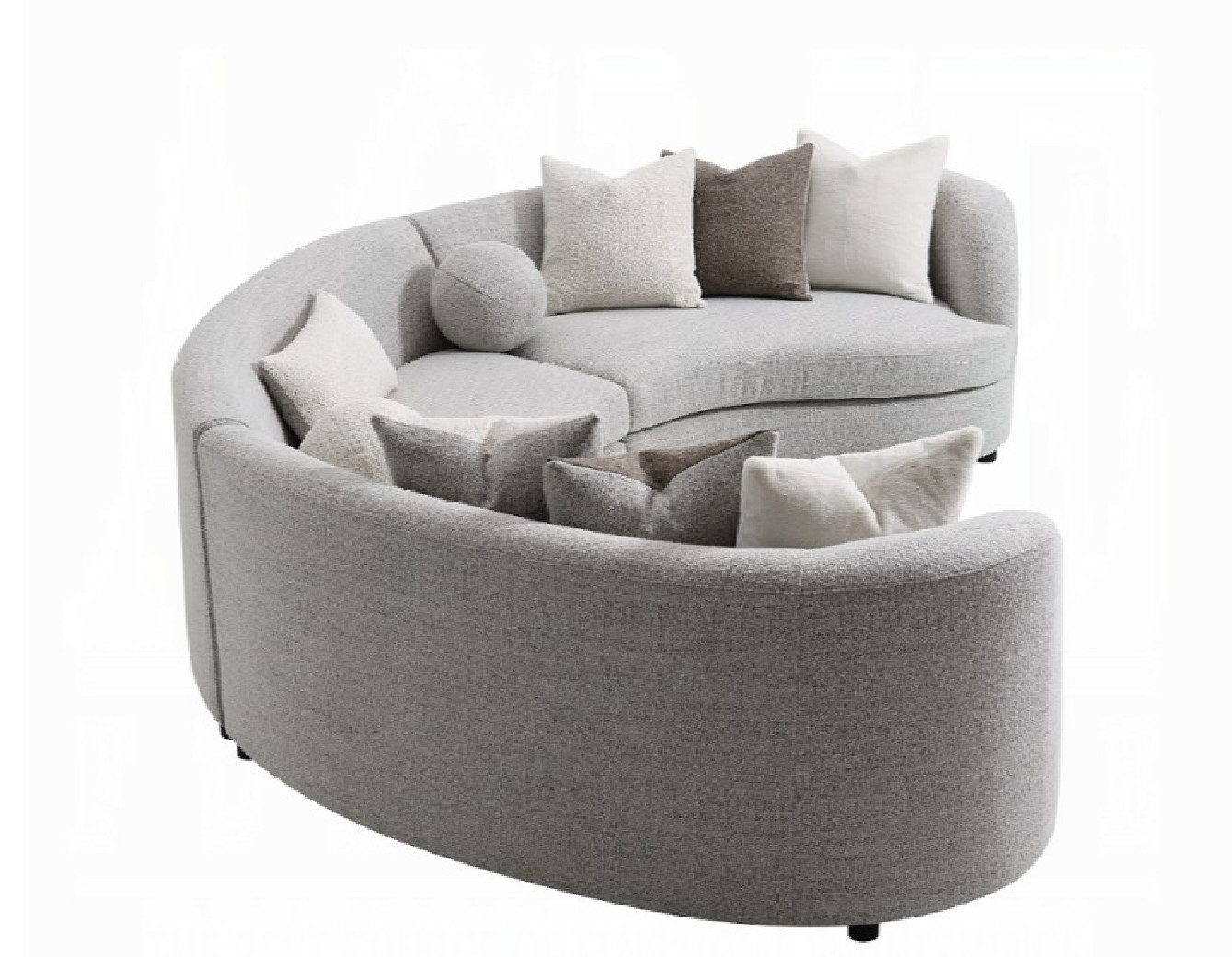 LV02541 Sectional Sofa w/9 Pillows Gray Boucle by Acme Furniture