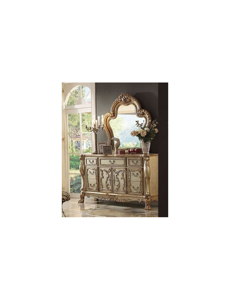 27820 PU/ Gold Patina Finish Bedroom Set Dresden II Collection by Acme Furniture