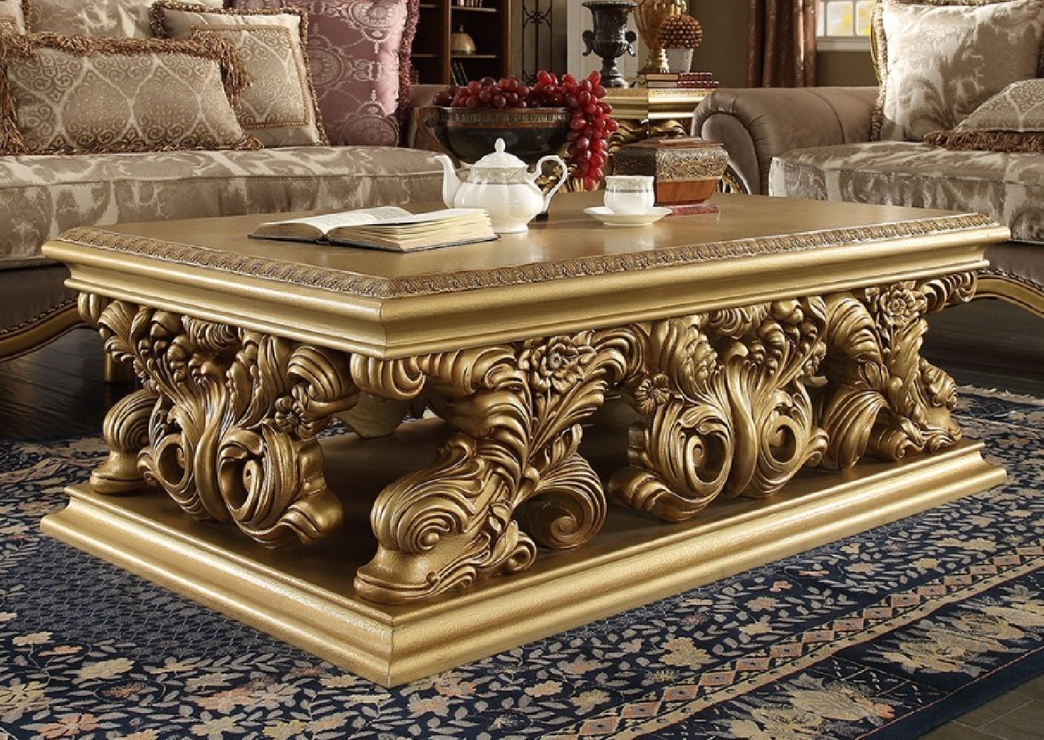 HD 9016 Homey Design Upholstery Living Room Set Victorian, European & Classic Design Sofa Set