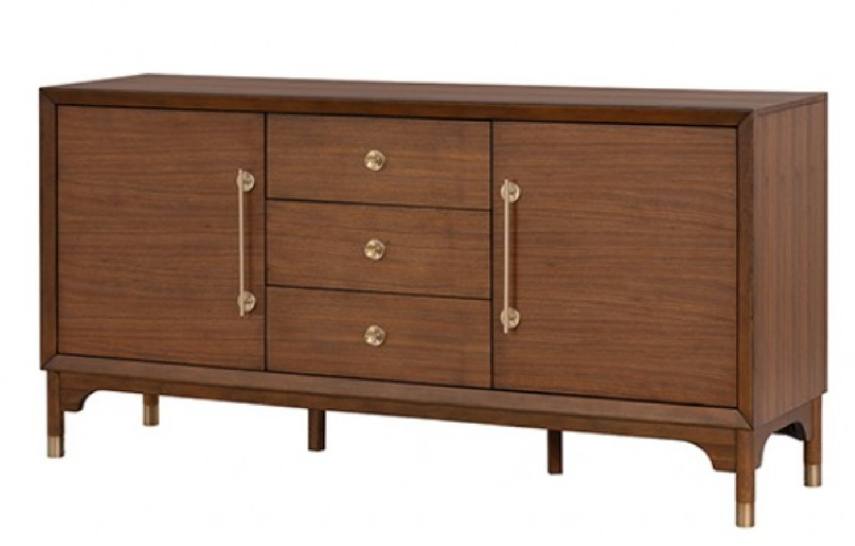 FM34000WN-SV Server Mid-Century Modern Style Walnut Finish Hepburne Collection By Furniture of America