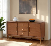 FM34000WN-SV Server Mid-Century Modern Style Walnut Finish Hepburne Collection By Furniture of America