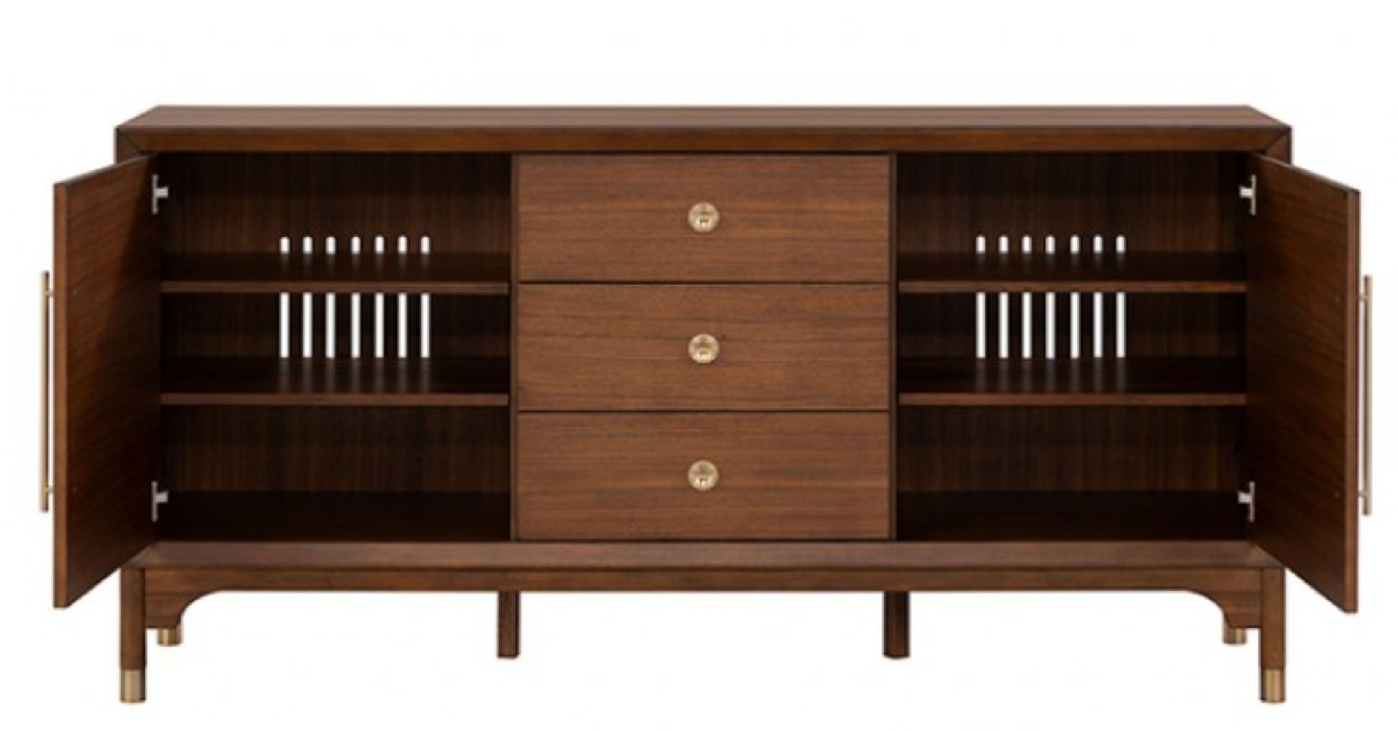 FM34000WN-SV Server Mid-Century Modern Style Walnut Finish Hepburne Collection By Furniture of America