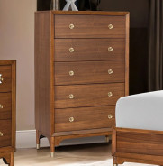 FM74000WN-ST 5PC Queen Bedroom Set Mid-Century Modern Style Hepburne Collection By Furniture of America
