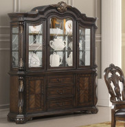 FM31003DB-HB-SET Hutch & Buffet Dark Brown Finish Leovanni Collection By Furniture of America