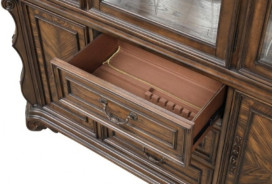 FM31003DB-HB-SET Hutch & Buffet Dark Brown Finish Leovanni Collection By Furniture of America