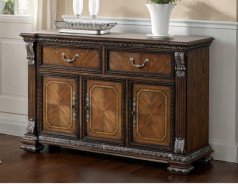 FM31002DB-SV Traditional Sideboard Dark Brown Promenade Collection By Furniture of America