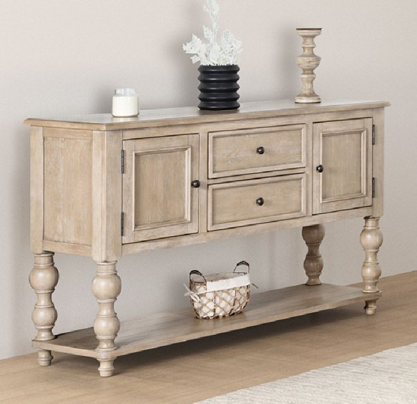 FM39000AK-SV Server Light White Wash Finish Chesapeake Collection By Furniture of America