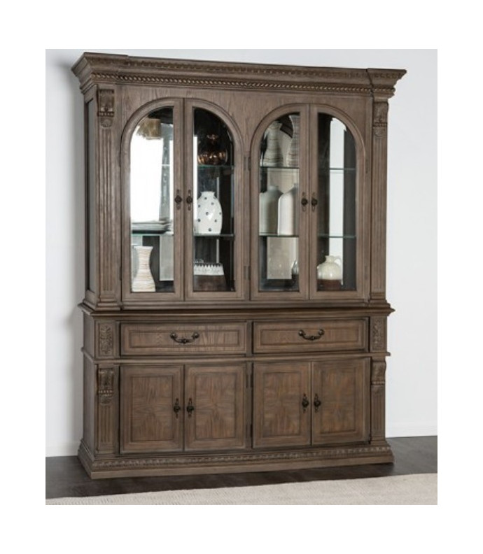 FM3418AK-HB Hutch & Buffet Weathered Oaks Finish Seven Oak Collection By Furniture of America