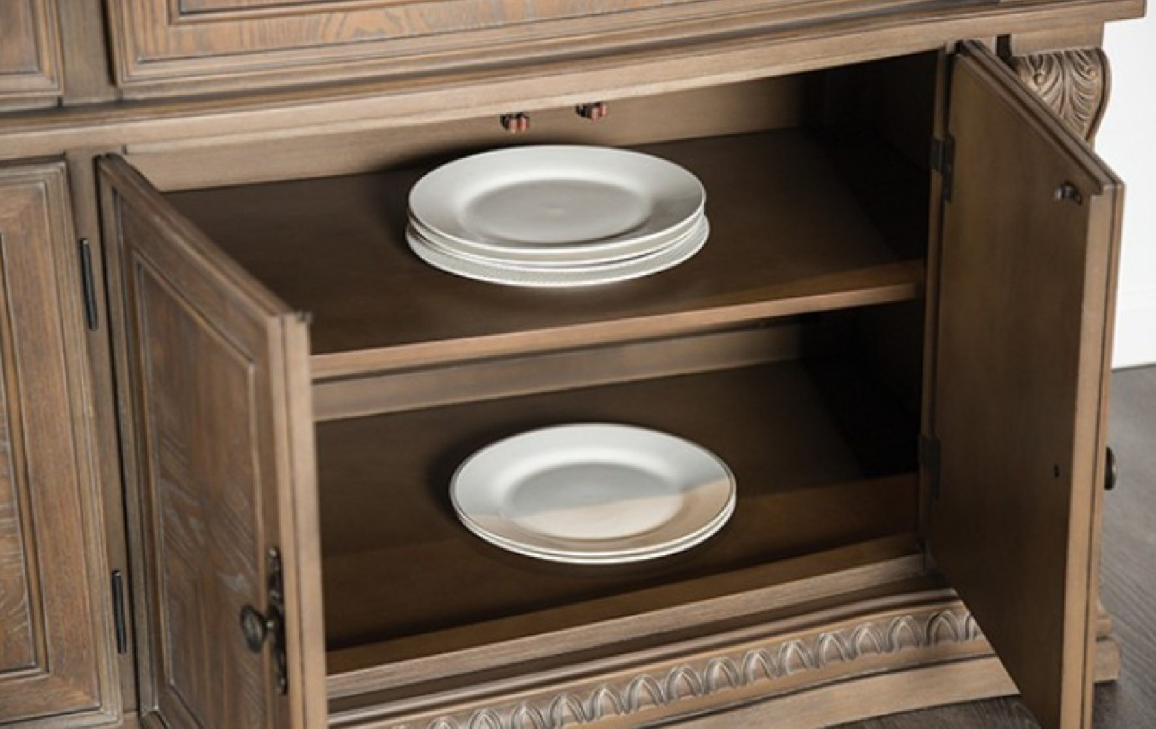 FM3418AK-HB Hutch & Buffet Weathered Oaks Finish Seven Oak Collection By Furniture of America