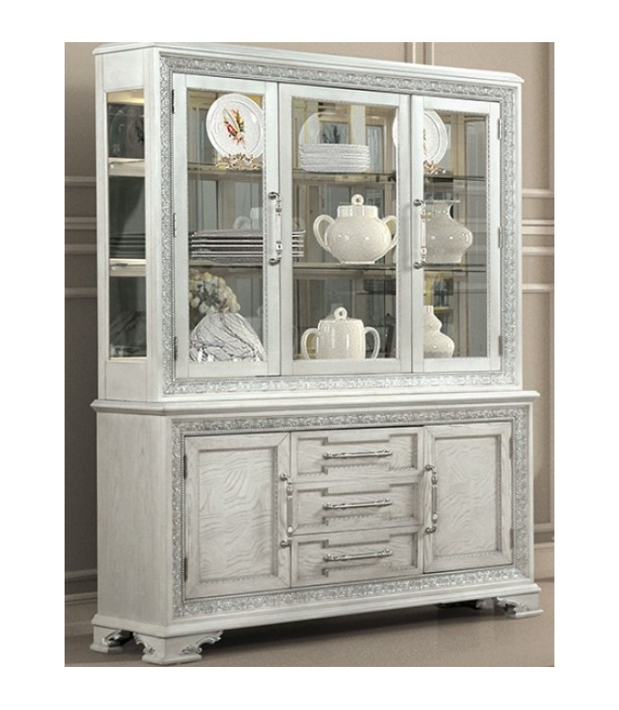 FM31000WH Hutch Buffet Creamy White Finish Stella Collection by Furniture of America