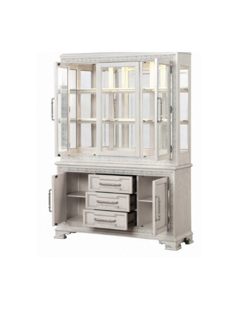 FM31000WH Hutch Buffet Creamy White Finish Stella Collection by Furniture of America