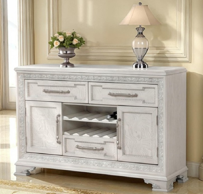 FM31000WH-SV Sideboard Creamy White Finish Stella Mia Collection By Furniture of America