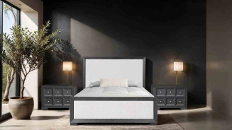 FM79021BK 5PC Queen Bedroom Set Contemporary Style Weathered Black Finish Hatton Cross Collection by Furniture of America