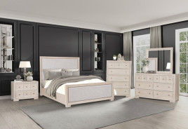 FM79021NT Queen Bedroom Set Modern Classic Style Tawny Finish Hatton Cross Collection by Furniture of America