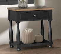 FM79009BK 5PC Queen Bedroom Set Farmhouse Black/Rustic Oak Neue Mills Collection by Furniture of America