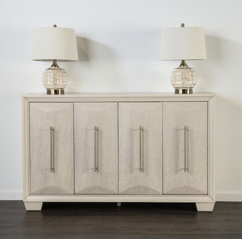 FM3399WH-SV Server Transitional Style white oak Finish Hinwitz Collection By Furniture of America