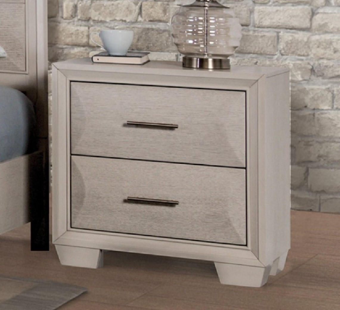 FM7399WH 5PC Queen Bedroom Set White Oak Finish Hinwitz Collection Transitional Stylre By Furniture of America