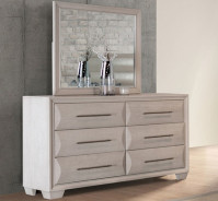 FM7399WH 5PC Queen Bedroom Set White Oak Finish Hinwitz Collection Transitional Stylre By Furniture of America