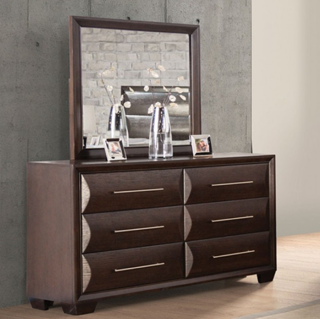 FM7399ES 5PC Queen Bedroom Set Espresso Finish Hinwitz Collection Transitional Style By Furniture of America