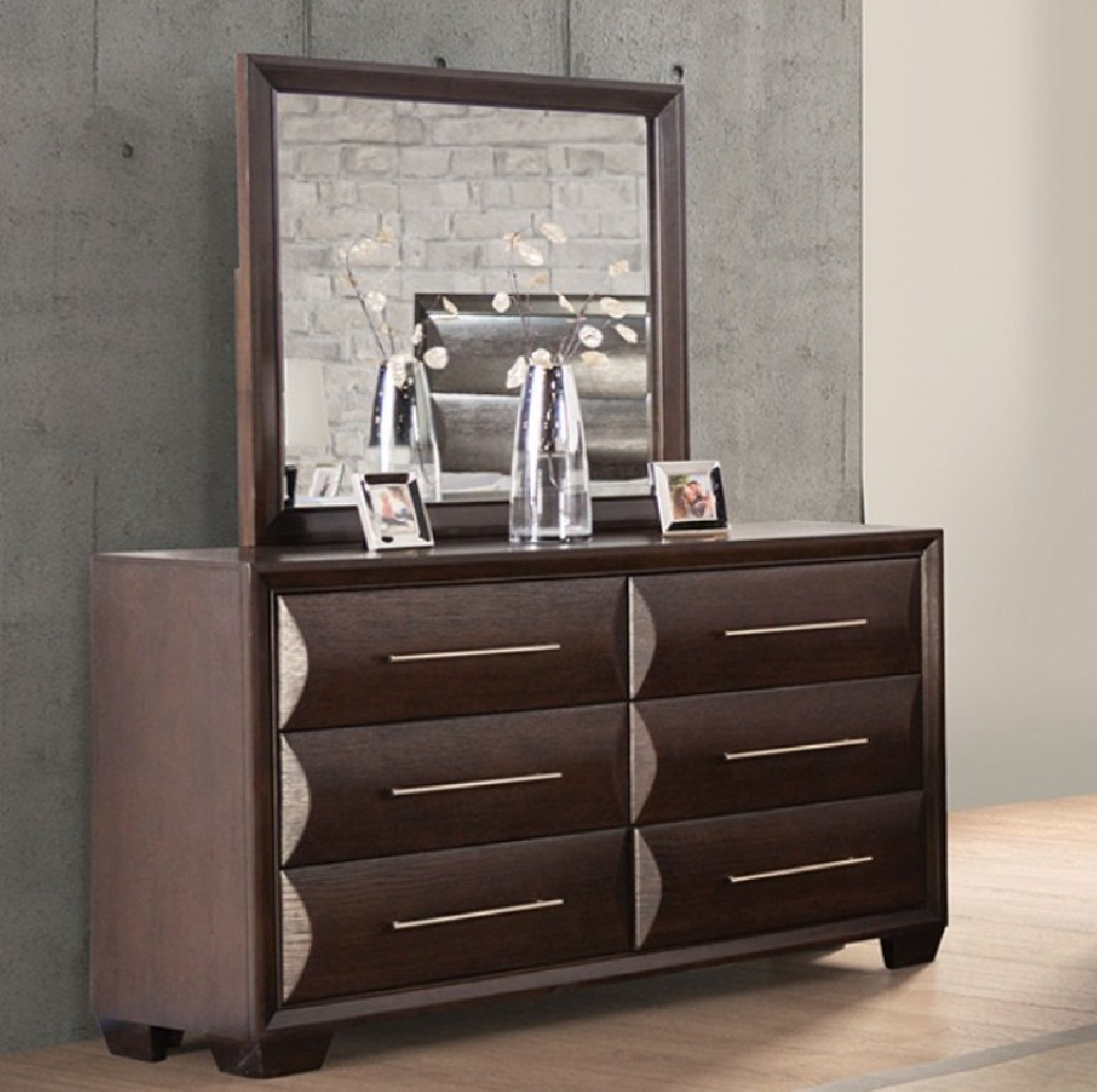 FM7399ES 5PC Queen Bedroom Set Espresso Finish Hinwitz Collection Transitional Style By Furniture of America