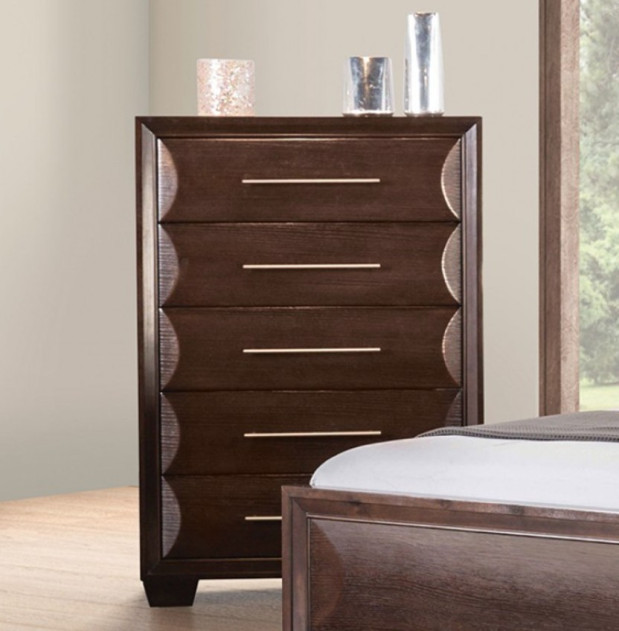 FM7399ES 5PC Queen Bedroom Set Espresso Finish Hinwitz Collection Transitional Style By Furniture of America