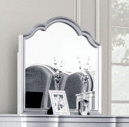 FM7416SV 5PC Queen Bedroom Set Silver Finish Melodi Parc Collection Glam Style By Furniture of America