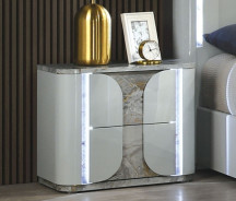 FM72011LG  6PC Bedroom Set Light Gray Finish Cleburne Collection Contemporary Style By Furniture of America