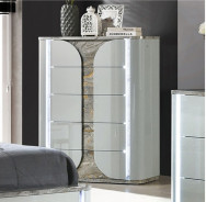 FM72011LG  6PC Bedroom Set Light Gray Finish Cleburne Collection Contemporary Style By Furniture of America